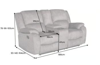 Bioscoopbank grijs velvet stof 2 persoons 188 cm