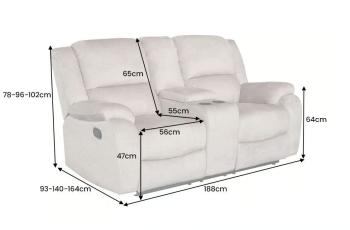 Bioscoopbank beige velvet stof 2 persoons 188 cm