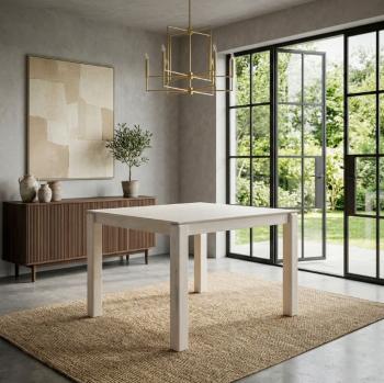 vierkante bistro tafel wit mangohout 80 cm