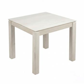 vierkante bistro tafel wit mangohout 80 cm