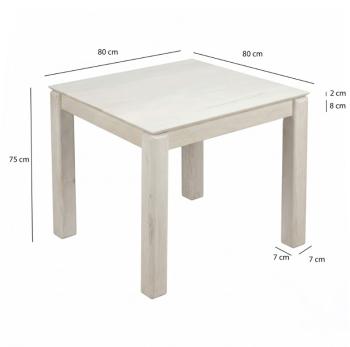 vierkante bistro tafel wit mangohout 80 cm