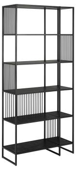 Boekenkast zwart marmerlook 85x185cm