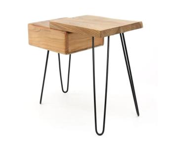 boomstam bijzettafel met lade