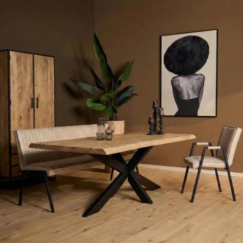 Boomstam tafel eiken 240 cm 50mm