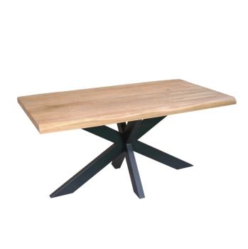 bovenaanzicht tafelblad boomstam tafel eiken 240 cm 50mm