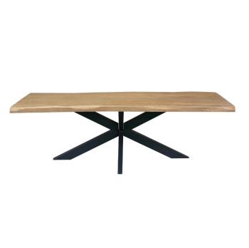 eetkamertafel mangohout met boomstamranden 220 cm