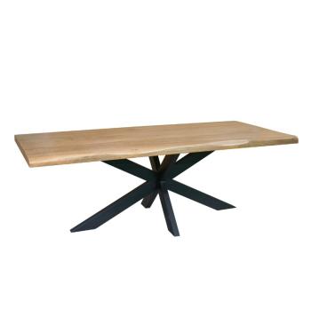 eetkamertafel mangohout met boomstamranden 220 cm
