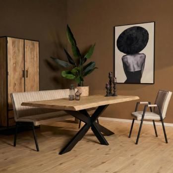Boomstam tafel mangohout 140 cm 60mm