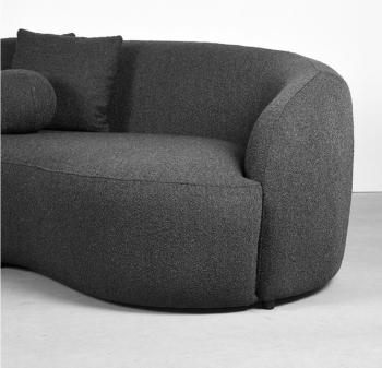 bankstel antraciet bouclé  220 cm
