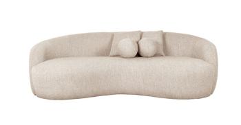 bankstel beige bouclé  220 cm