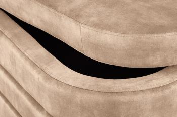 Opbergbank champagne beige fluweel 112cm