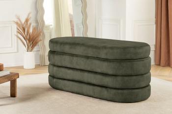Opbergbank groen fluweel 112 cm