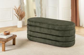 Opbergbank groen fluweel 112 cm