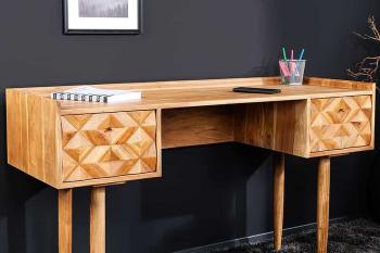 Bureau acaciahout met laden 130 cm