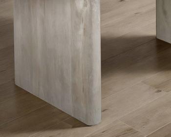 Bureau mangohout niervorm wit 180 cm