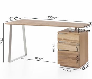 computer bureau eiken 150 cm