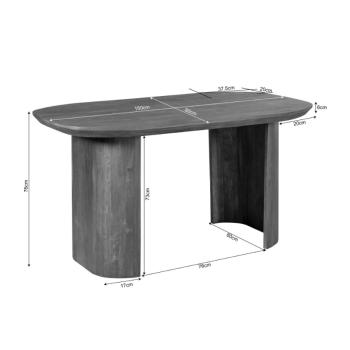 Bureau warm bruin mangohout 150 cm