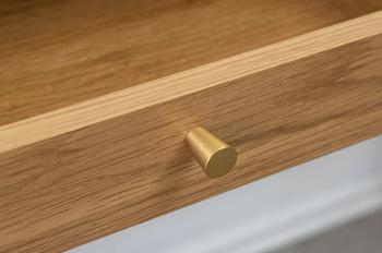 Ovaal bureau eiken 120 cm met lade