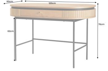 Ovaal bureau eiken 120 cm met lade
