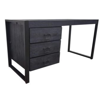 Bureau mangohout zwart 145 cm