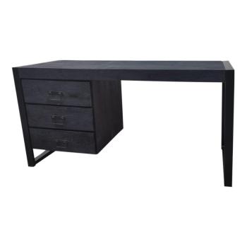 Bureau mangohout zwart 145 cm