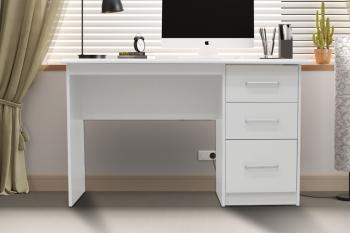 bureau wit met 3 laden 121 cm