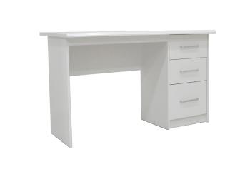 bureau wit met 3 laden 121 cm