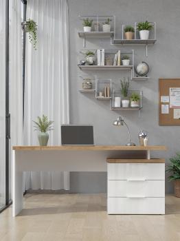 Bureau met laden mat wit