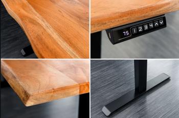Electrisch zit sta bureau 120 cm acaciahout