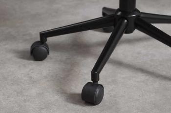 bureaustoel walnoot met zwarte bekleding