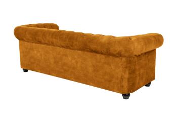 3-zits bankstel chesterfield geel fluweel 205 cm