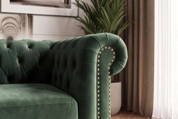 Bankstel chesterfield groen emerald 200 cm