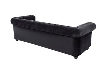 3-zits bankstel zwart fluweel 205 cm