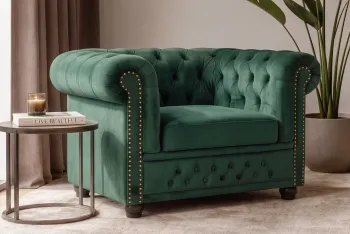 Fauteuil chesterfield groen emerald