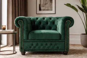 Fauteuil chesterfield groen emerald