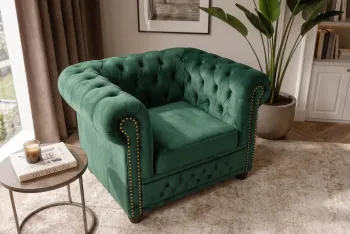Fauteuil chesterfield groen emerald