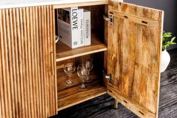 Dressoir mangohout 102 cm met marmer bovenpaneel