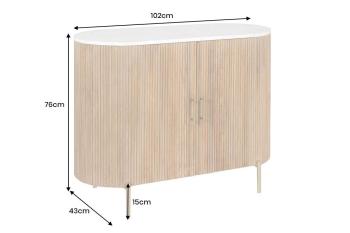 Dressoir mangohout 102 cm met marmer bovenpaneel