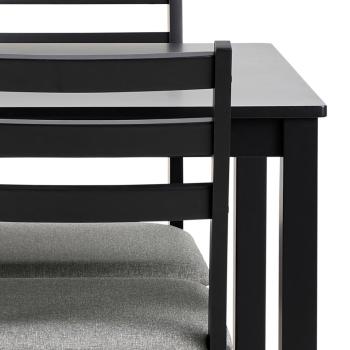 set eettafel zwart 110 cm & 4 stoelen zwart grijs