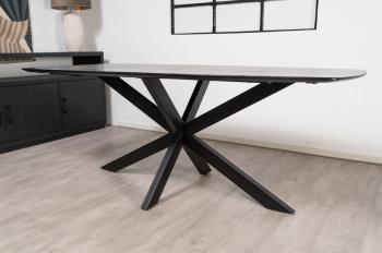Tafel deens ovaal zwart mangohout 300 cm