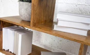 decoratieve vakkenkast mangohout 150 cm