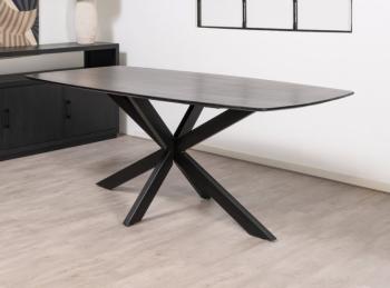 Tafel deens ovaal zwart mangohout 300 cm
