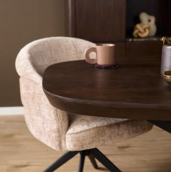 Bruine deens ovale eettafel 280 cm