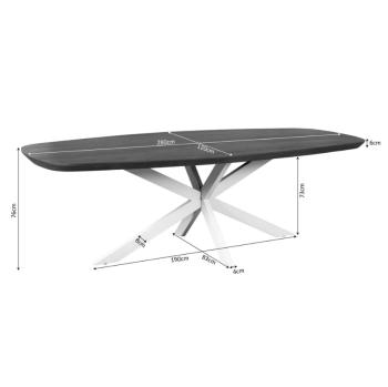 Bruine deens ovale eettafel 280 cm