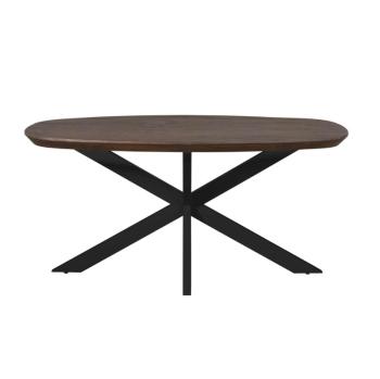 Bruine deens ovale eettafel 160 cm