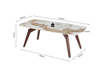 Ovale salontafel pandora keramiek 120 cm