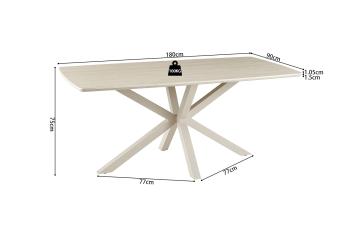 Ovale eettafel beige keramiek 180 cm