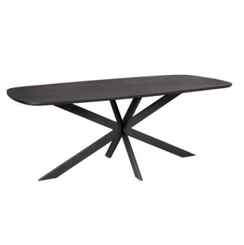 Deens ovale zwarte tafel mangohout 240 cm