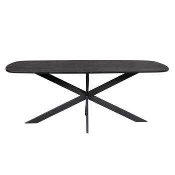 Deens ovale zwarte tafel mangohout 240 cm