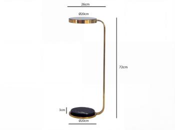 Hoge design bijzettafel goud met zwart